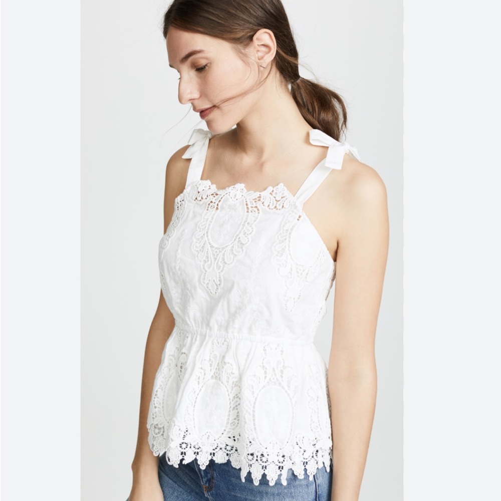BB DAKOTA Eyelet Peplum Top